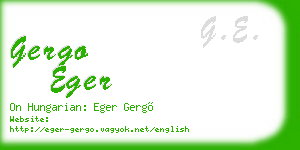 gergo eger business card
